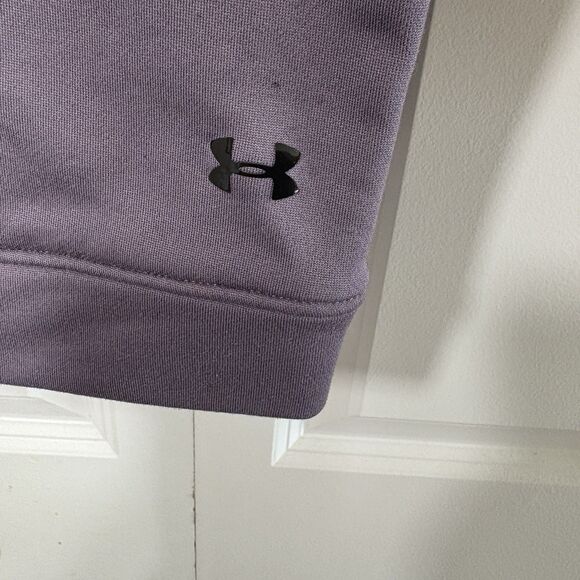 Under Armour Hoodie Womens L Purple Tech Terry Logo Athleisure Pullover Gym - Picture 3 of 11
